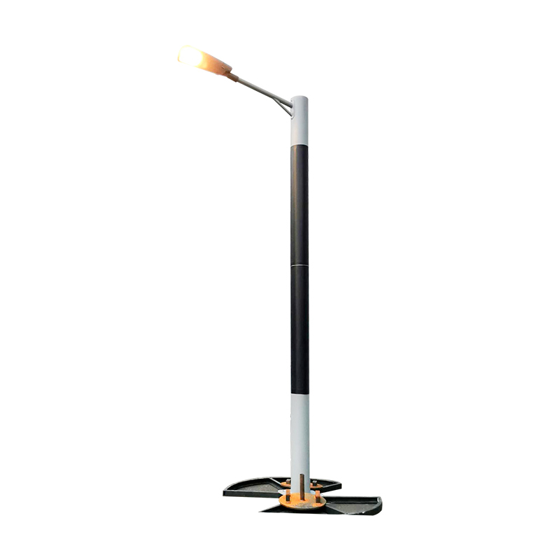 Poteau solaire à cylindre DDK-SSPL-2000, bras simples/doubles et lampes de rue LED